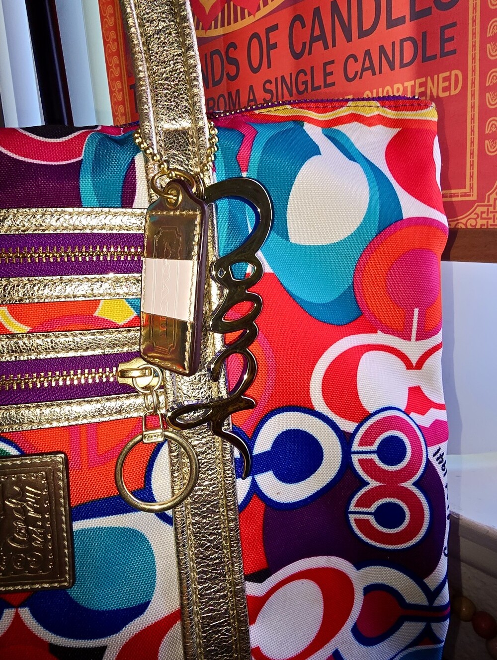 Coach Poppy Pop C Grafitti Signature Glam Tote (#13839) - Picture 2 of 10